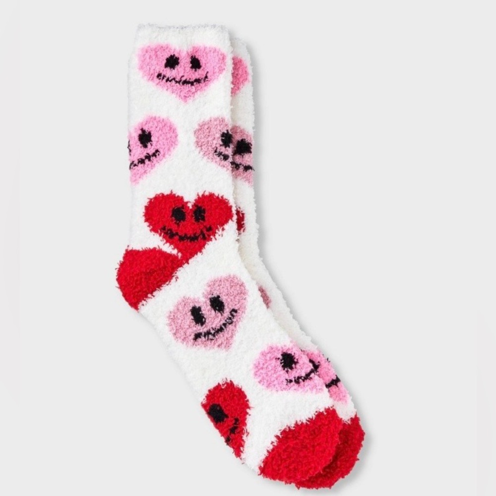 Smiley Hearts Valentines Socks
